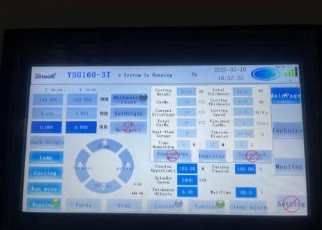 ESO-GM parameter interface during H-K9L optical glass cutting