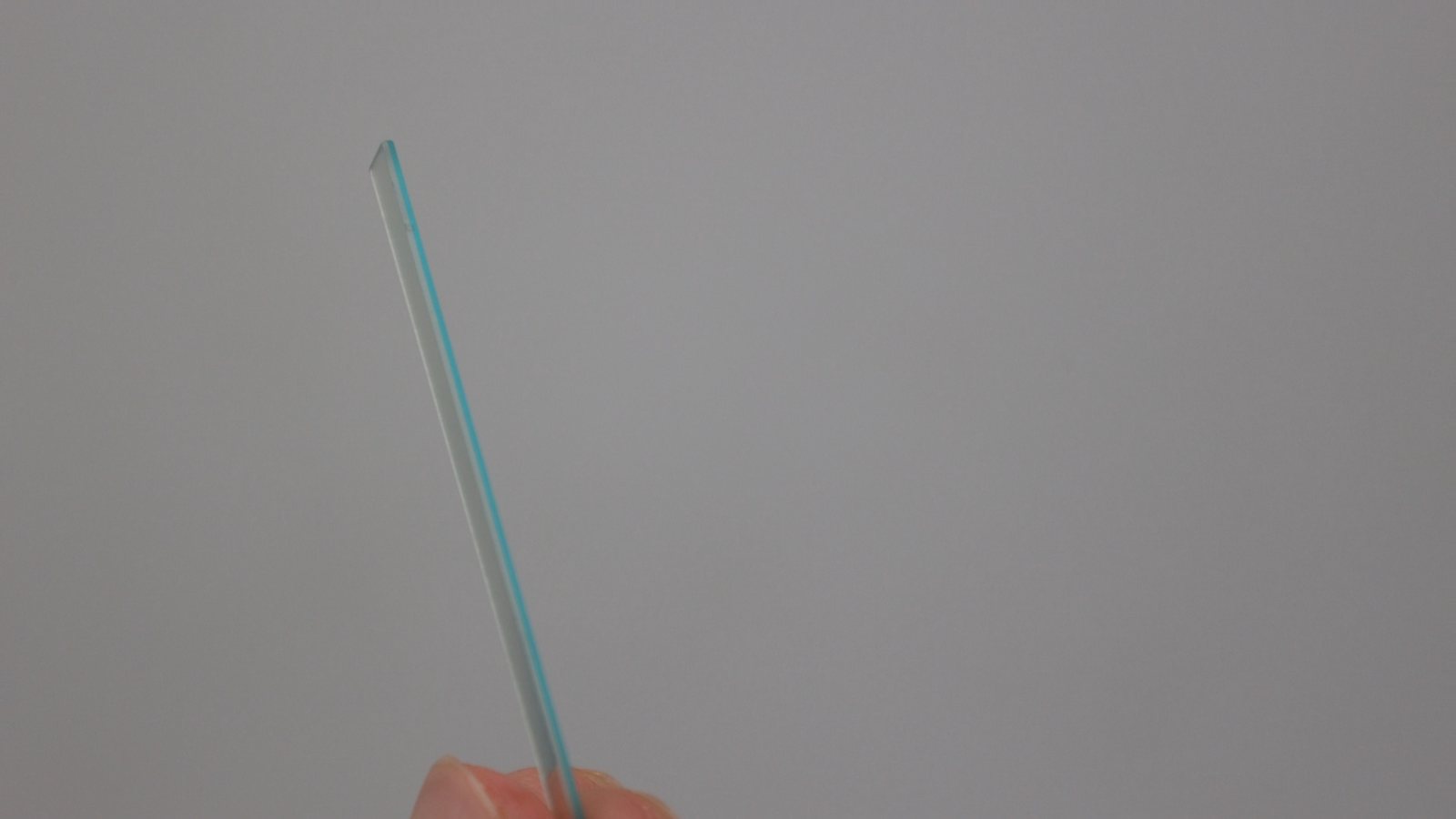 BG38 glass strips produced by diamond wire loop slicing, cut to 5 mm x 60 mm x 1 mm