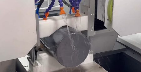 Diamond wire loop saw cutting