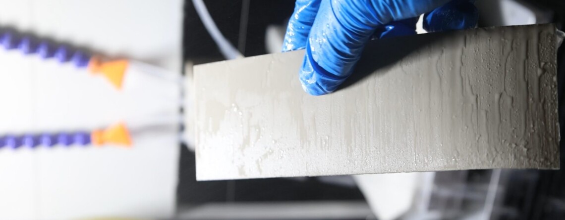 PEEK slices cut by a diamond wire loop